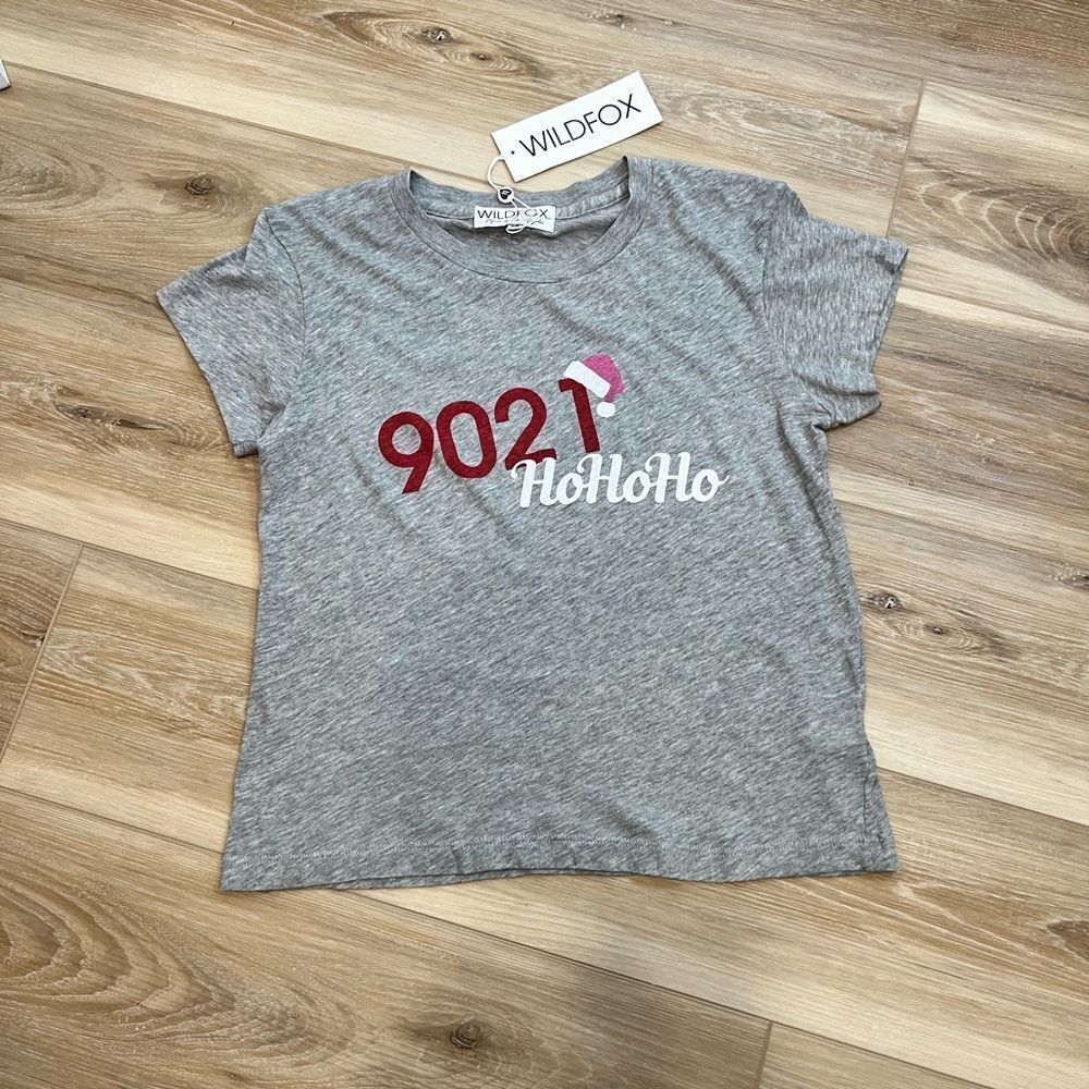 WILDFOX 9021 Ho Ho Ho Christmas Short Sleeve Tee Shirt Size XS